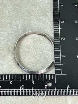 Vintage Carinated Native American Sterling Silver Cuff Bracelet Jewelry 11.5g