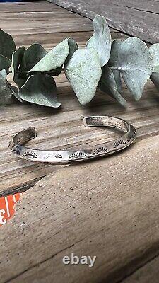 Vintage Carinated Native American Sterling Silver Cuff Bracelet Jewelry 24.41 g
