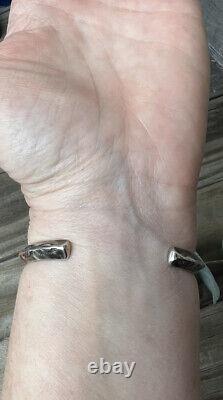 Vintage Carinated Native American Sterling Silver Cuff Bracelet Jewelry 24.41 g