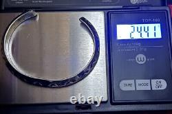 Vintage Carinated Native American Sterling Silver Cuff Bracelet Jewelry 24.41 g