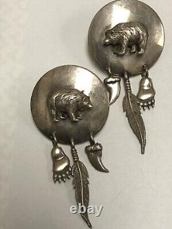 Vintage Carol Felley Native American Sterling Silver Fully Marked Cdf90 Earrings