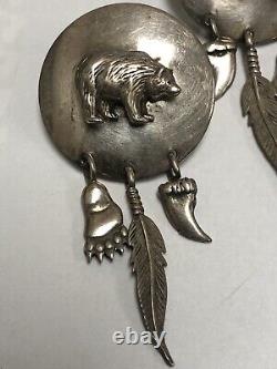 Vintage Carol Felley Native American Sterling Silver Fully Marked Cdf90 Earrings