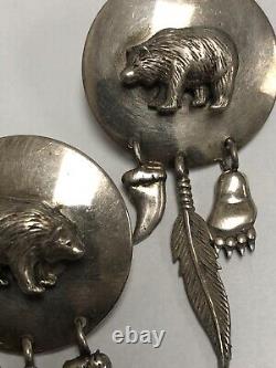Vintage Carol Felley Native American Sterling Silver Fully Marked Cdf90 Earrings