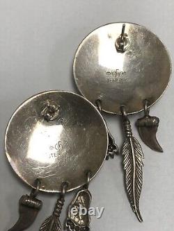 Vintage Carol Felley Native American Sterling Silver Fully Marked Cdf90 Earrings