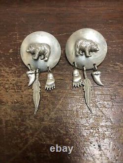 Vintage Carol Felley Native American Sterling Silver Fully Marked Cdf90 Earrings