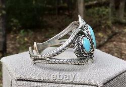 Vintage-Carolyn Pollack-Relios Jewelry -Sterling & Turquoise Cuff Bracelet Sz S
