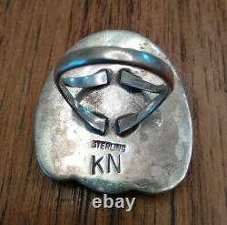 Vintage Custom Kirby Nez Navajo Native American Imaged Ring Jewelry Size 9.5 A+