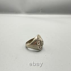 Vintage Des Enfants Sterling Silver Native American Chief Men's Ring Size 10
