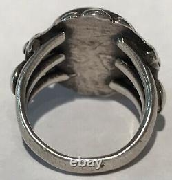 Vintage Early 1920's Navajo Indian Turquoise Ingot Silver Ring Size 5-1/2