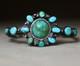 Vintage Early Navajo Native American Sterling Silver Turquoise Cuff Bracelet