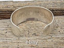 Vintage Emerson Bill Navajo Sterling & Gold Fill Wide Cuff Bracelet 7 1/2