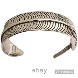 Vintage Escorcia Taxco Mexico Modernist Sacred Feather Sterling silver bracelet