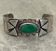 Vintage FRED HARVEY ERA Navajo Turquoise Thunderbird Sterling Bracelet 6.75 in