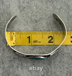 Vintage FRED HARVEY ERA Navajo Turquoise Thunderbird Sterling Bracelet 6.75 in