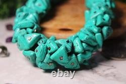 Vintage Faux Turquoise Beaded Women Necklace Native American Jewelry