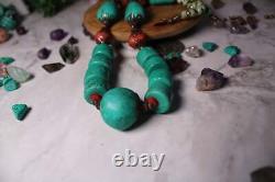 Vintage Faux Turquoise Beaded Women Necklace Native American Jewelry
