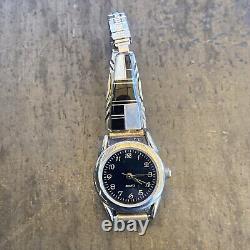 Vintage Francisco Sterling Silver Inlay Native American Jewelry Watch