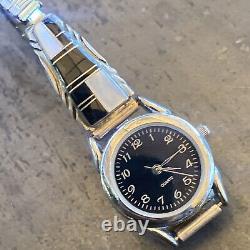 Vintage Francisco Sterling Silver Inlay Native American Jewelry Watch