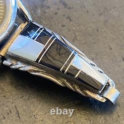 Vintage Francisco Sterling Silver Inlay Native American Jewelry Watch