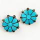 Vintage Frank Vacit Earrings Zuni Turquoise Inlay Sterling Silver Pierced READ