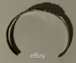 Vintage Fred Harvey Era Navajo Indian Silver Turquoise Cuff Bracelet