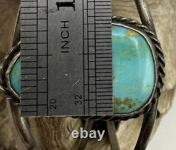 Vintage Fred Harvey Era Navajo Native American Sterling Turquoise Cuff Bracelet