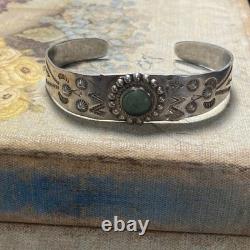 Vintage Fred Harvey Era Style Bracelet Silver And Turquoise Vintage Fred Harvey Era Style Bracelet Silver And Turquoise