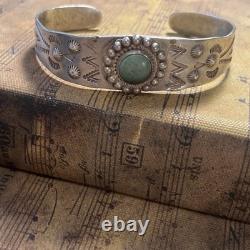 Vintage Fred Harvey Era Style Bracelet Silver And Turquoise