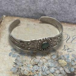 Vintage Fred Harvey Era Style Bracelet Silver And Turquoise