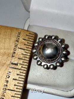 Vintage Fred Harvey Native American Solid Sterling Silver Dome Ring Size 6.5