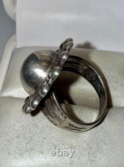 Vintage Fred Harvey Native American Solid Sterling Silver Dome Ring Size 6.5
