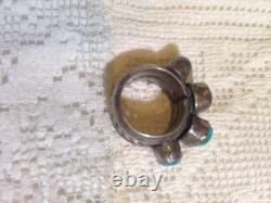 Vintage Genuine Native American Turquoise 925 Sterling Silver Ring