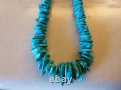 Vintage Genuine Turquoise And Sterling Native American Southwestern Necklace