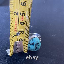 Vintage HH Navajo Sterling Silver & Turquoise Mens Ring Size 12 Jewelry