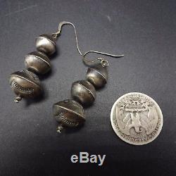 Vintage Hand Stamped Sterling Silver NAVAJO PEARLS Necklace & Earrings SET