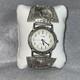 Vintage Handcrafted Native American Sterling Silver Watch-STUNNING WORKS GREAT