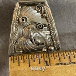 Vintage Handcrafted Native American Sterling Silver Watch-STUNNING WORKS GREAT