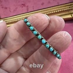 Vintage Handcrafted Zuni Turquoise & SterlingSilver Baby Bracelet, NativeAmerican