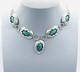 Vintage Handmade Native American Sterling Shadowbox Necklace Malachite Y1