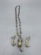 Vintage Handmade Navajo Sterling Silver Necklace And Earring Set