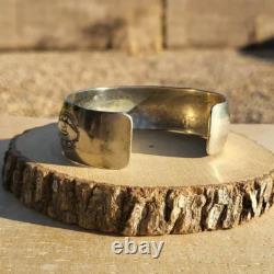 Vintage Handmade Sterling Silver Cuff Bracelet Native? American Tribal Design