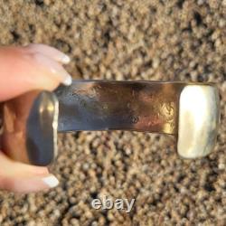 Vintage Handmade Sterling Silver Cuff Bracelet Native? American Tribal Design