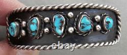 Vintage Heavy Navajo Turquoise & Sterling Bracelet