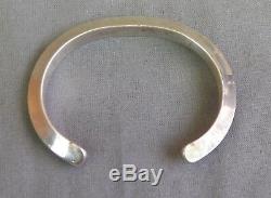 Vintage Heavy Sterling Silver Carinated Cuff Bracelet Small Medium Wrist