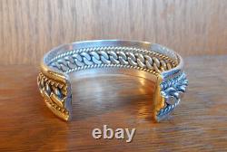 Vintage Heavy Tahe Navajo Sterling Silver Cuff Bracelet
