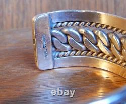 Vintage Heavy Tahe Navajo Sterling Silver Cuff Bracelet