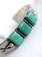 Vintage Helen Harrison Navajo ingot sterling silver turquoise bracelet, 35 g