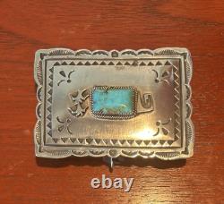 Vintage Herbert Cayatineto Navajo Sterling Silver Trinket Jewelry Box Turquoise