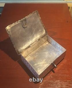 Vintage Herbert Cayatineto Navajo Sterling Silver Trinket Jewelry Box Turquoise