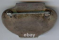 Vintage Hopi Indian Decorative Silver Urn Or Pot Pin Brooch